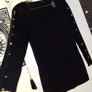 Cable & Gage Long Sleeve Black Blouse Large